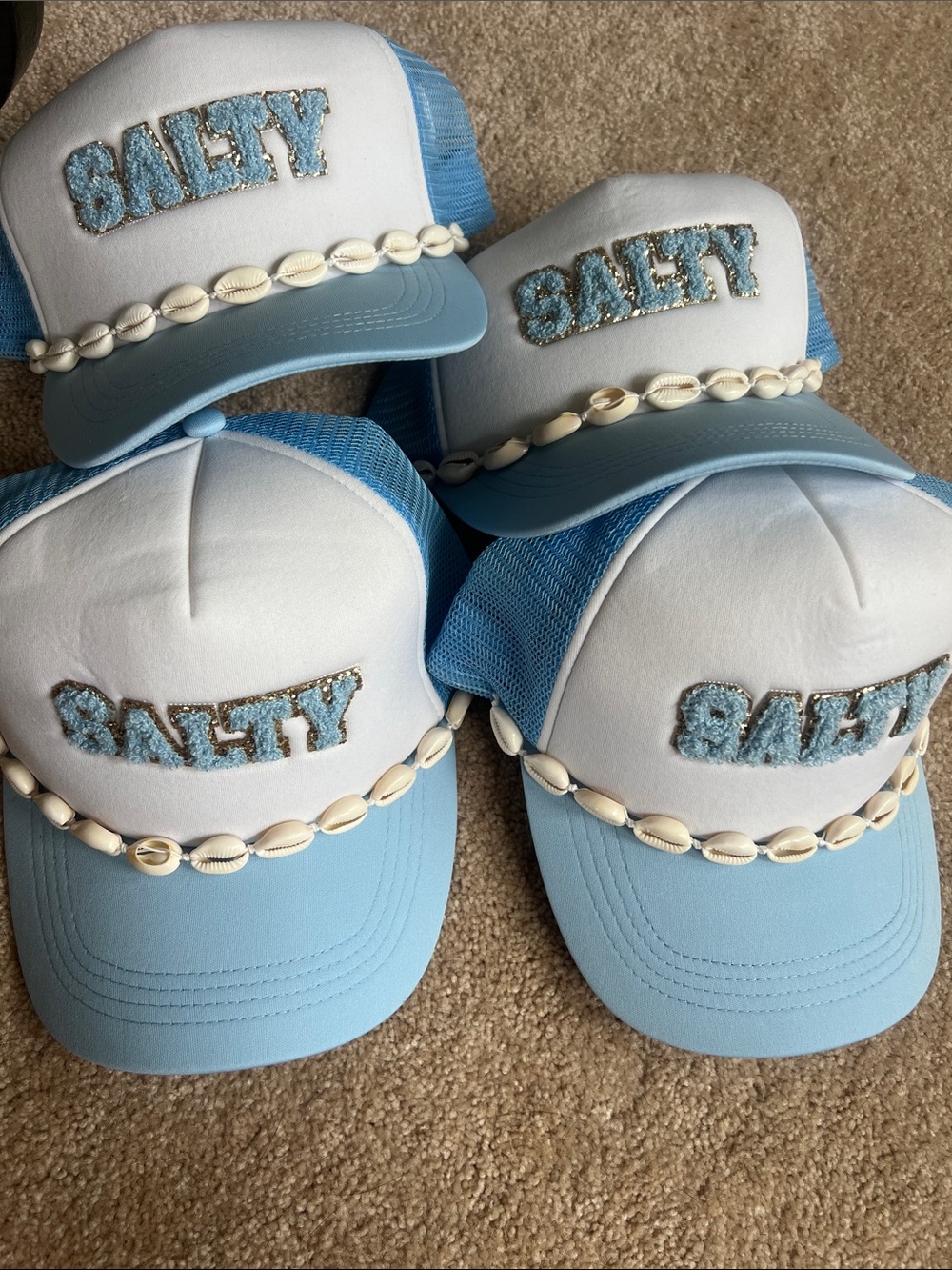SALTY blue and White hat with Shell Detail - Picture 6 of 6